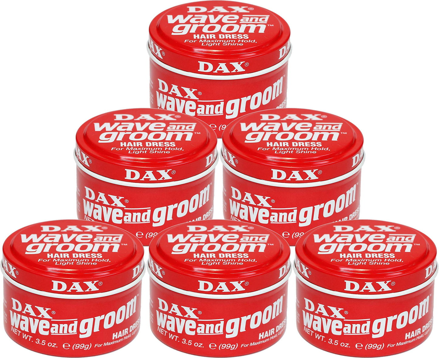 DAX Wave and Groom Hair Dress Pomade, 3.5 oz – Thick Hold for Short Hair (Pack of 6)