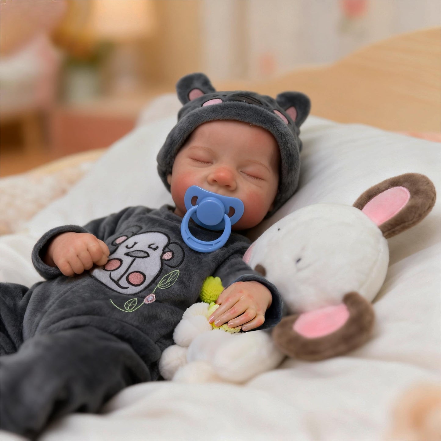 DAYOFF KIDS Reborn 18-Inch Realistic Vinyl Baby Doll – Sleeping Pose, Full Vinyl Body, For Kids 3+