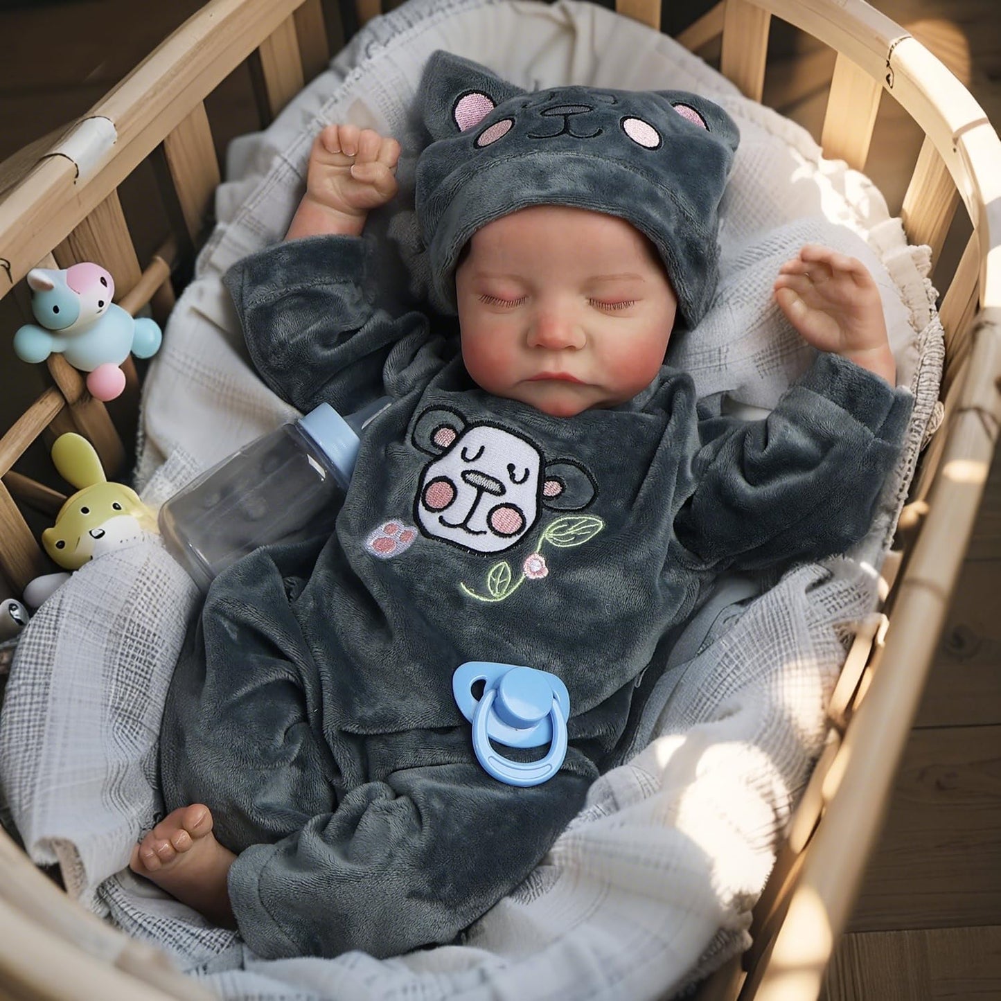 DAYOFF KIDS Reborn 18-Inch Realistic Vinyl Baby Doll – Sleeping Pose, Full Vinyl Body, For Kids 3+