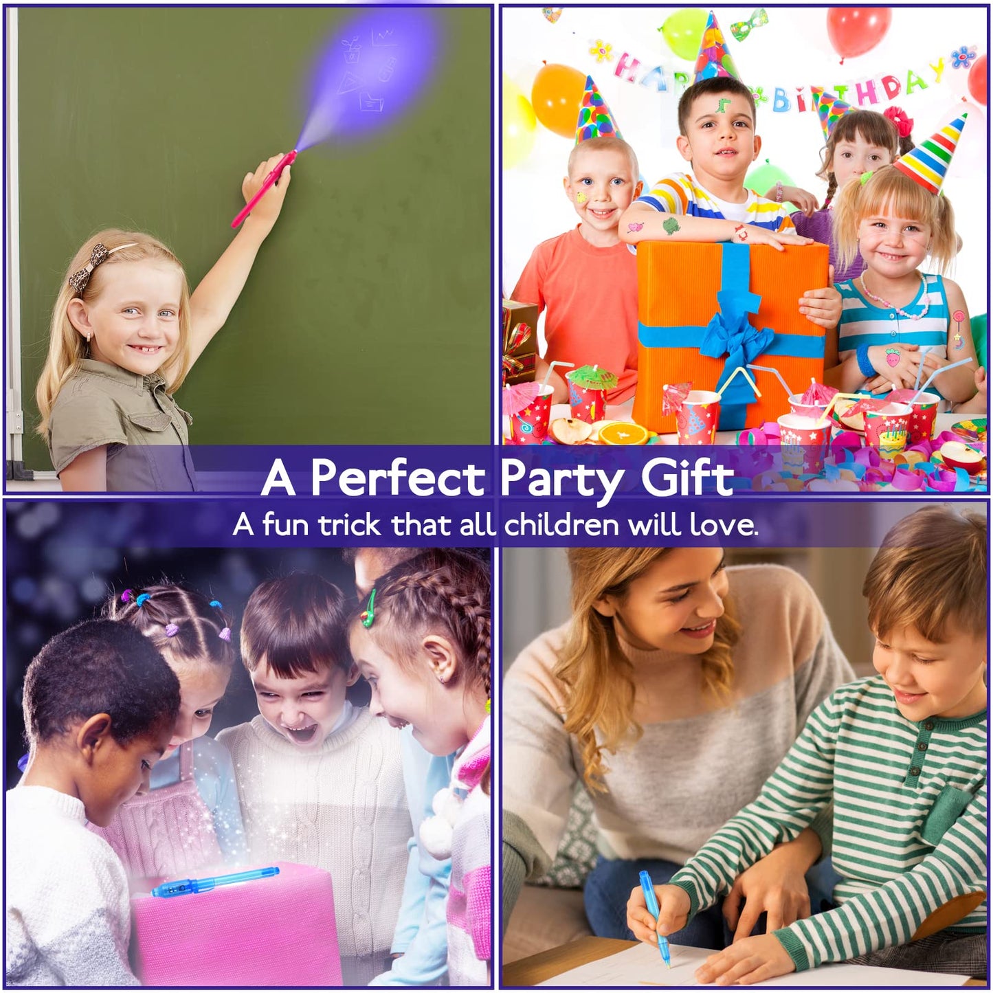DazSpirit 30 Pack Invisible Ink Pens with UV Light – Secret Messages & Party Favors