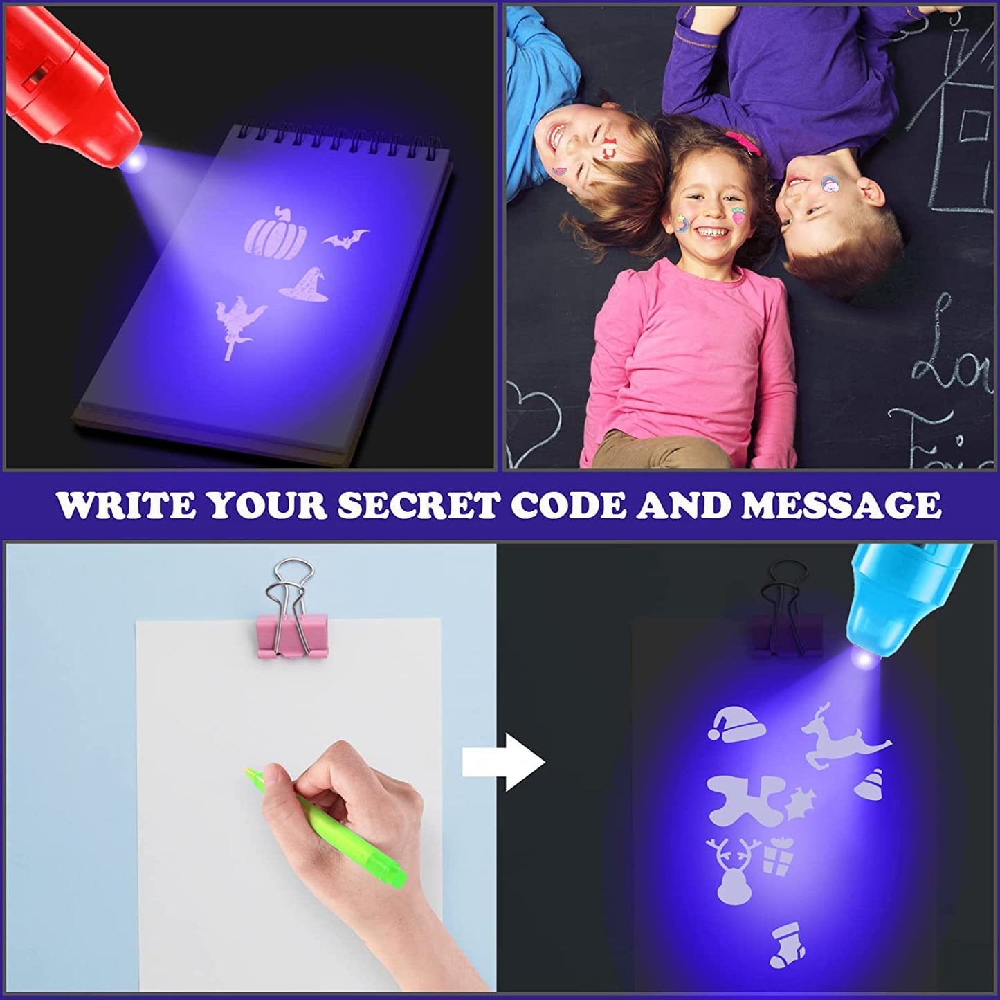 DazSpirit 30 Pack Invisible Ink Pens with UV Light – Secret Messages & Party Favors