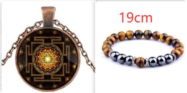 Sacred Sri Lanka Yantra Time Gem Pendant Necklace