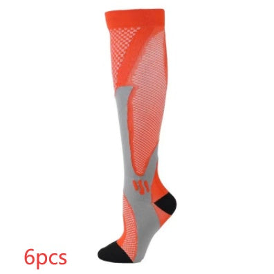 Compression Long Tube Sports Socks | Anti-Fatigue Elastic Athletic Socks for Running, Cycling & Gym | Men & Women | S–7XL