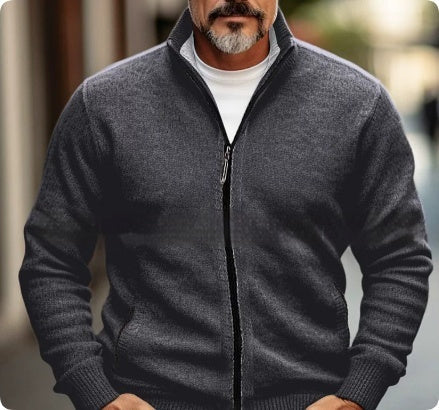 Men's Fleece-lined Thickened Sweater Trendy Sweater