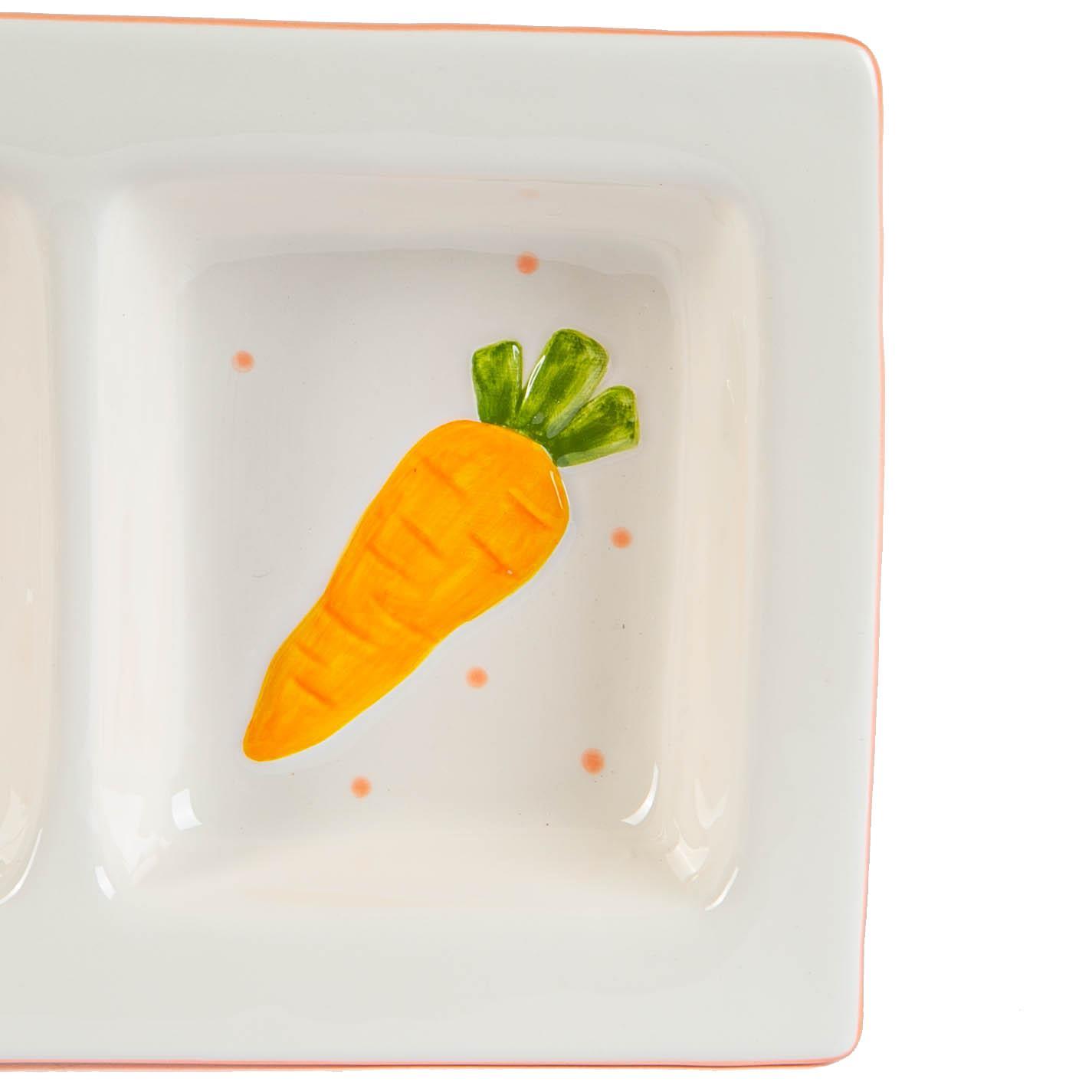 31cm White Easter Bunny Dolomite Snack Plate