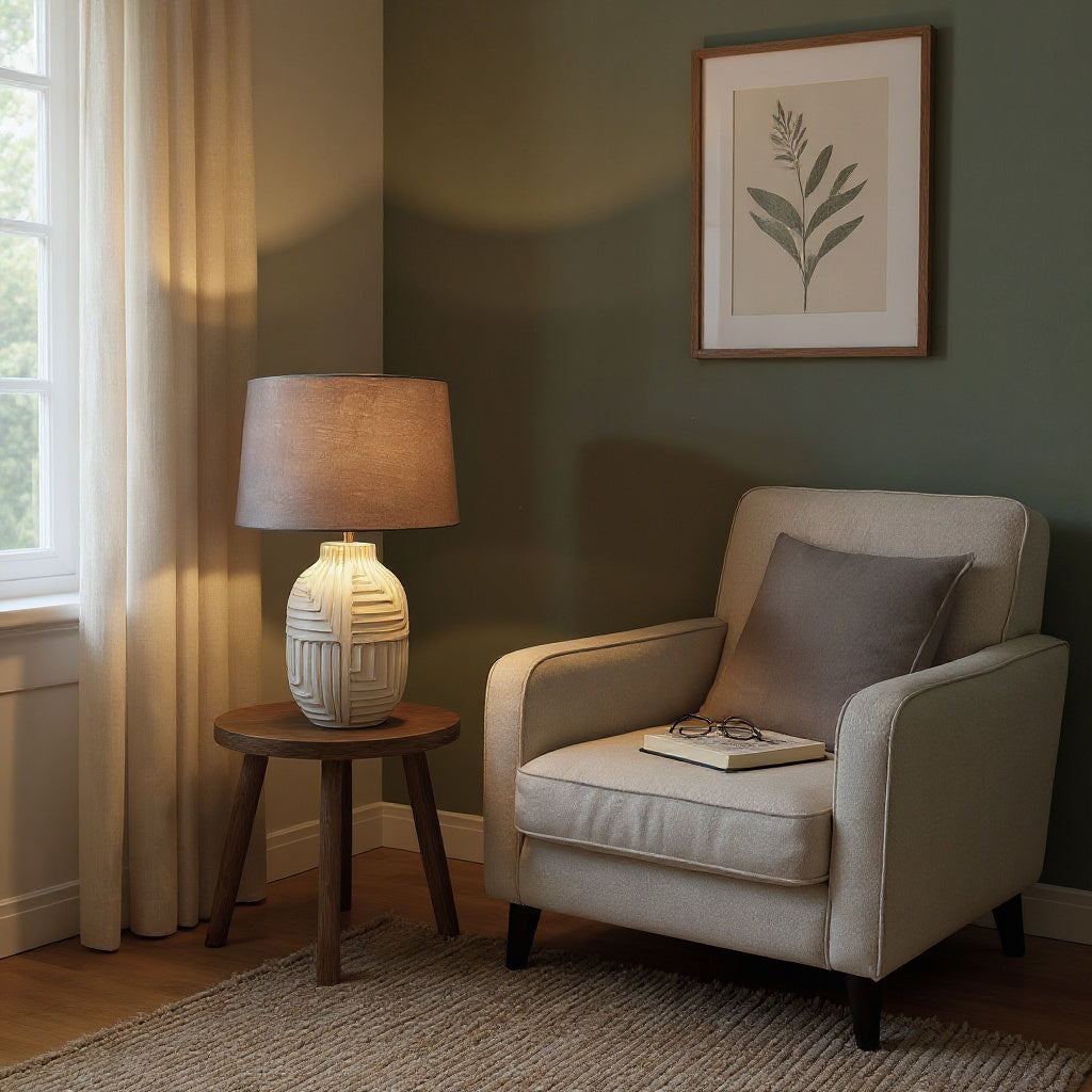 38CM LAMP AND SHADE