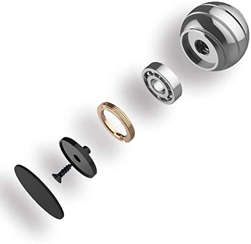 DBlosp Kinetic Desk Toy | Optical Illusion Spinner Ball, 1.5” Silver