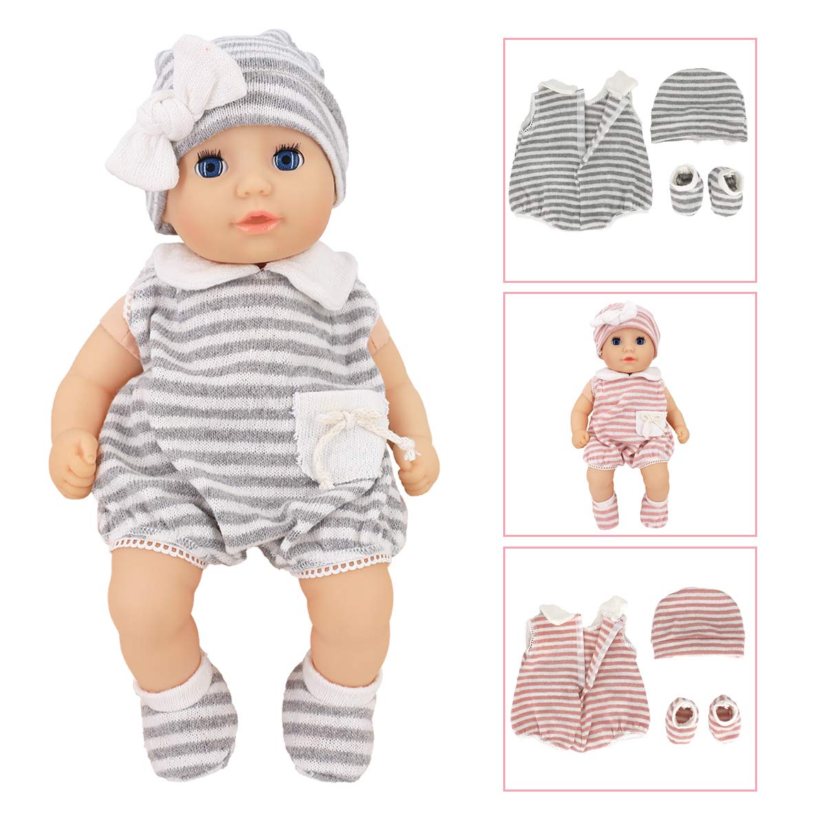 DC-BEAUTIFUL 6-Set Doll Clothes for 14-18 Inch Dolls – Dress, Hat, Socks & 14-Pc Outfit Pack