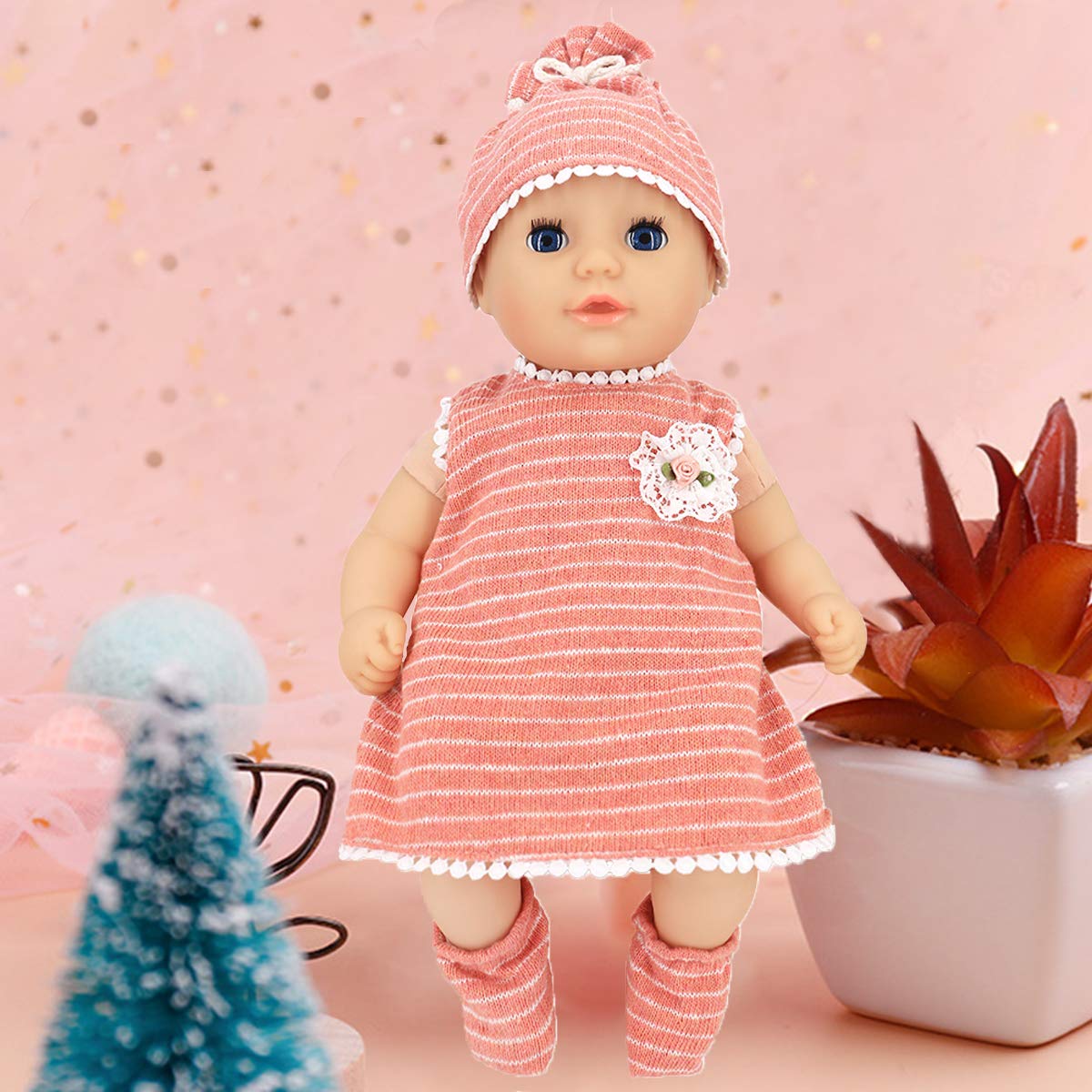 DC-BEAUTIFUL 6-Set Doll Clothes for 14-18 Inch Dolls – Dress, Hat, Socks & 14-Pc Outfit Pack