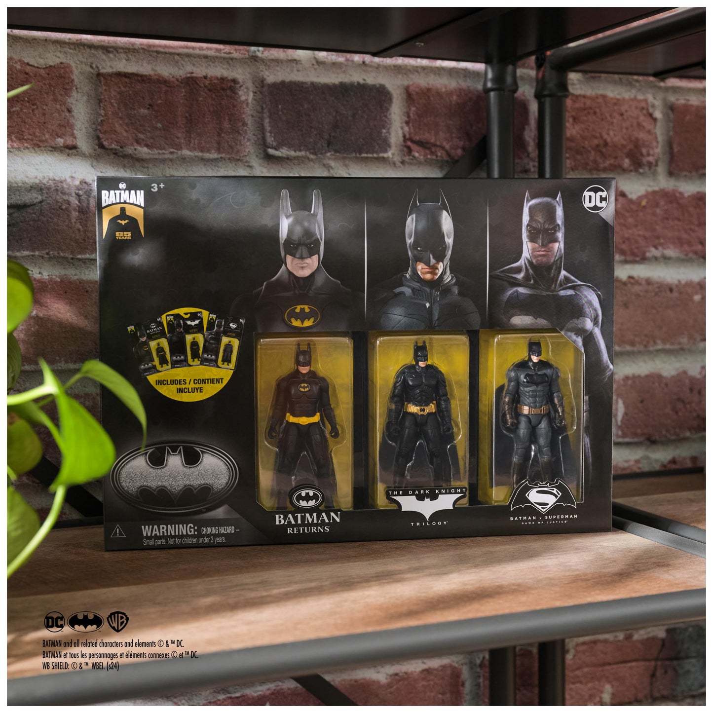 DC Comics Batman 85th Special Edition 3-Pack – 4-Inch Articulated Batman Figures