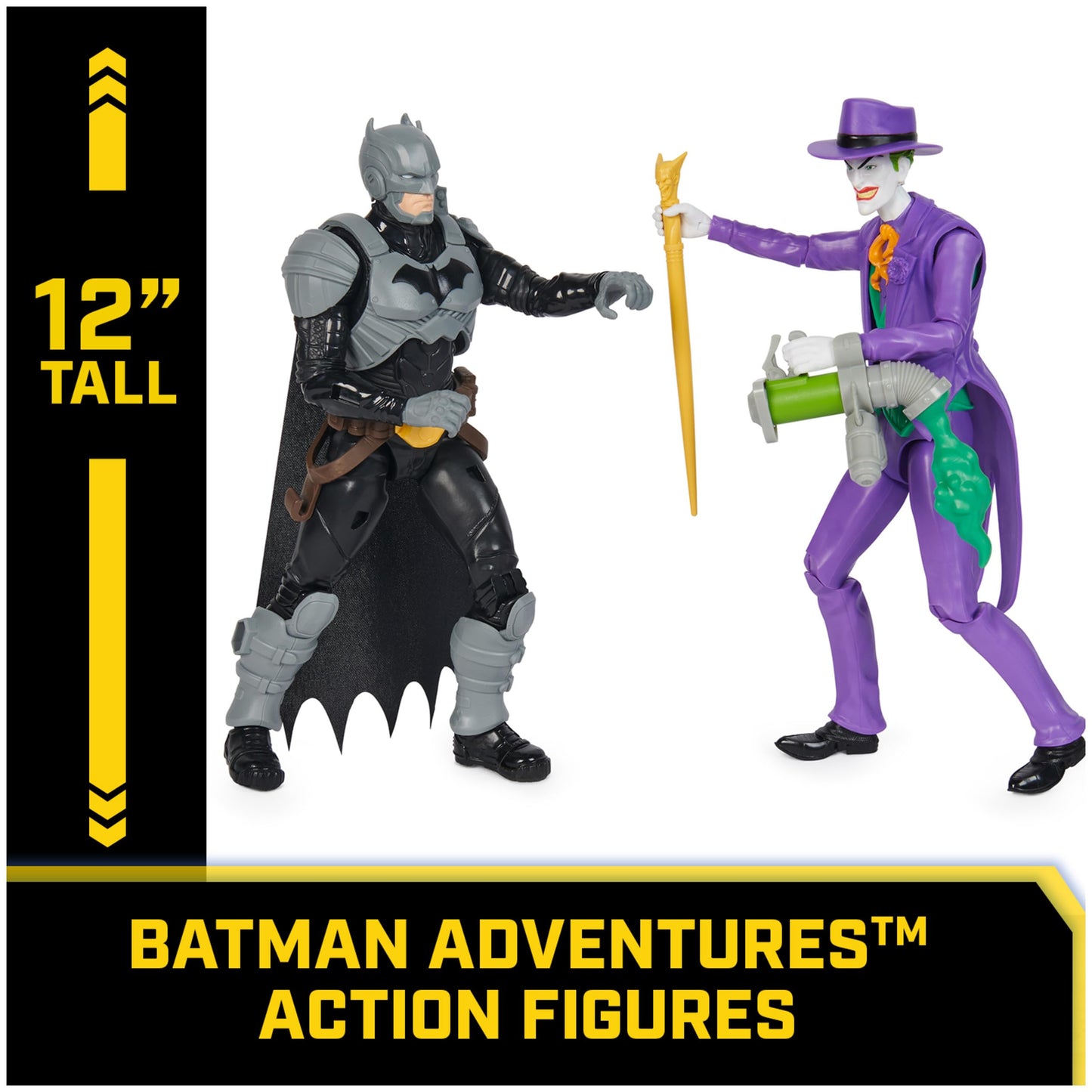DC Comics Batman Adventures: Batman vs The Joker Action Figures Set — 2 Figures, 12 Armor Accessories