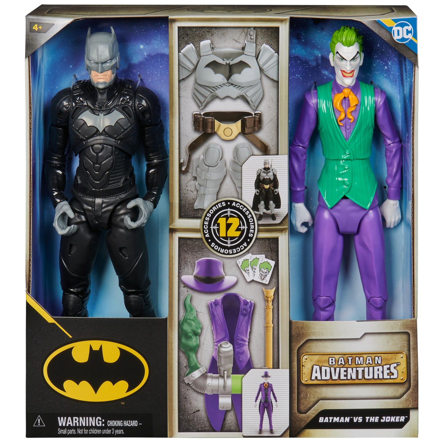 DC Comics Batman Adventures: Batman vs The Joker Action Figures Set — 2 Figures, 12 Armor Accessories