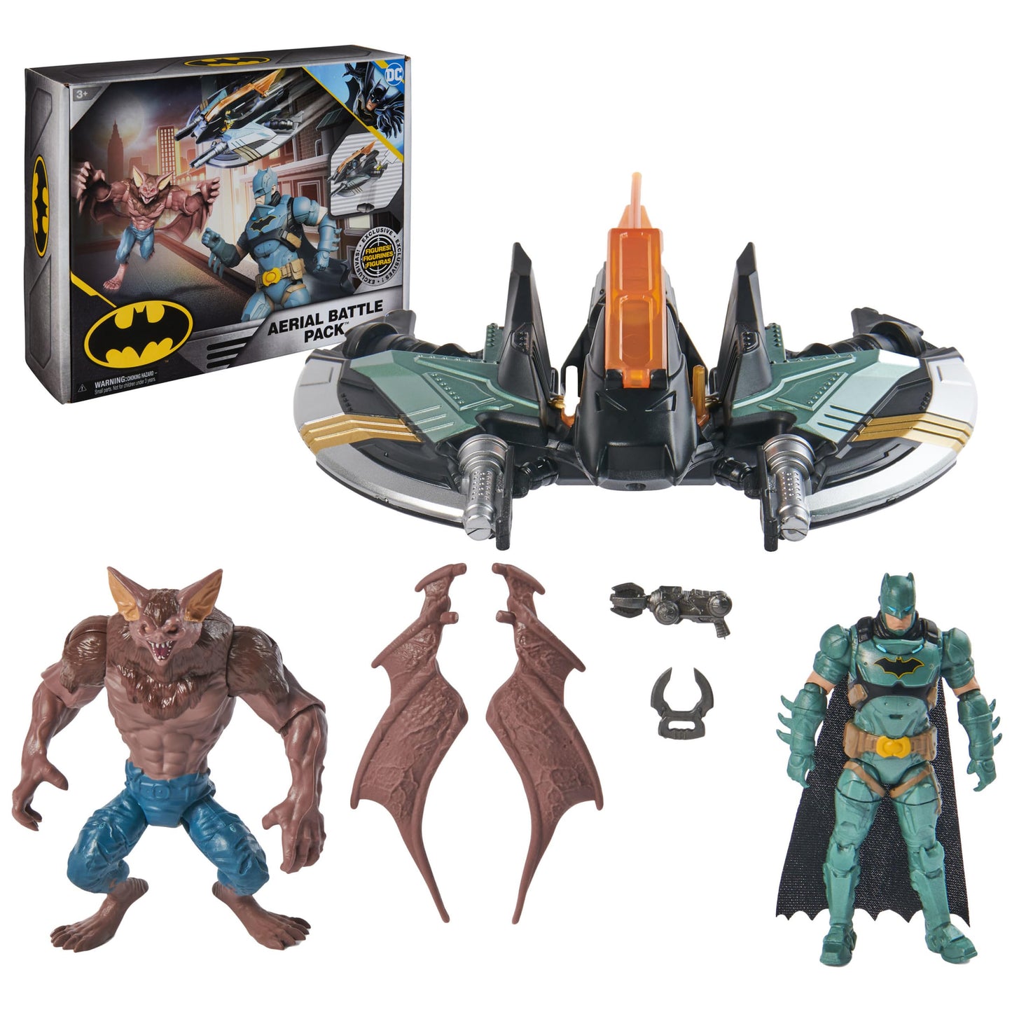 DC Comics Batman Aerial Battle Pack – Batwing Vehicle & 4-Inch Batman & Man-Bat (Amazon Exclusive)