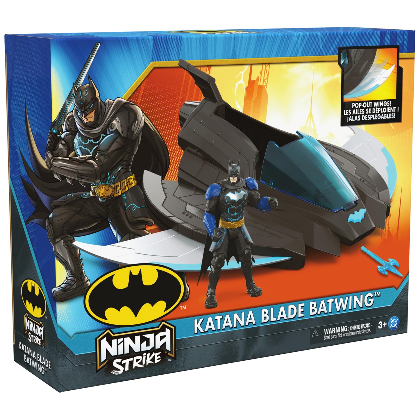 DC Comics Batman Ninja Strike Katana Blade Batwing with 6-Inch Ninja Batman Figure — 12-Inch Vehicle Playset