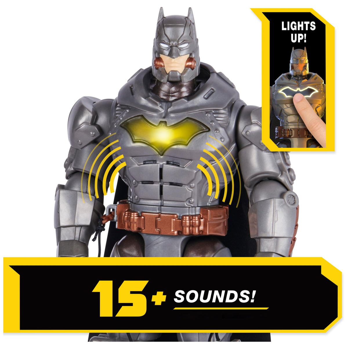 DC Comics Battle Strike Batman 12-Inch Action Figure – 5 Accessories & 20+ Sounds