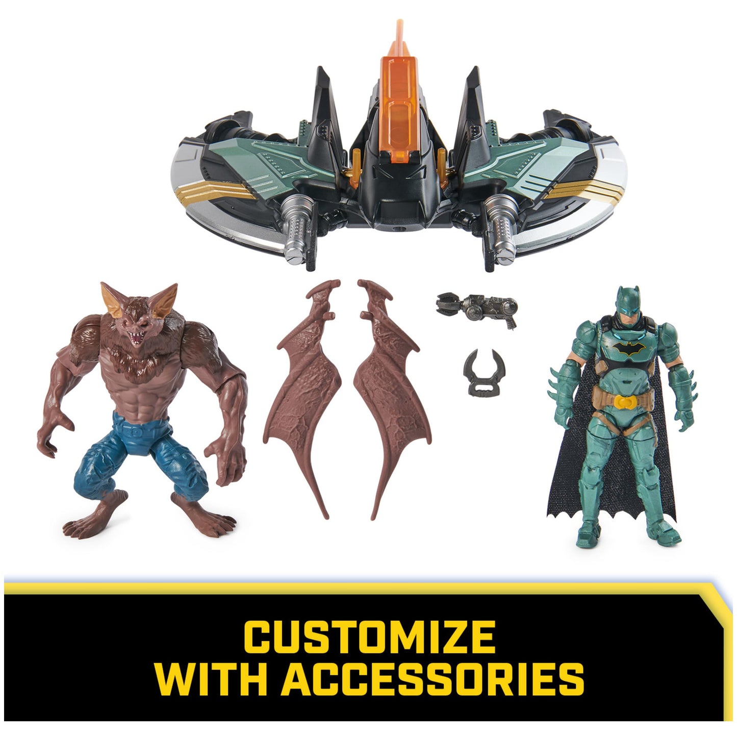 DC Comics Batman Aerial Battle Pack – Batwing Vehicle & 4-Inch Batman & Man-Bat (Amazon Exclusive)