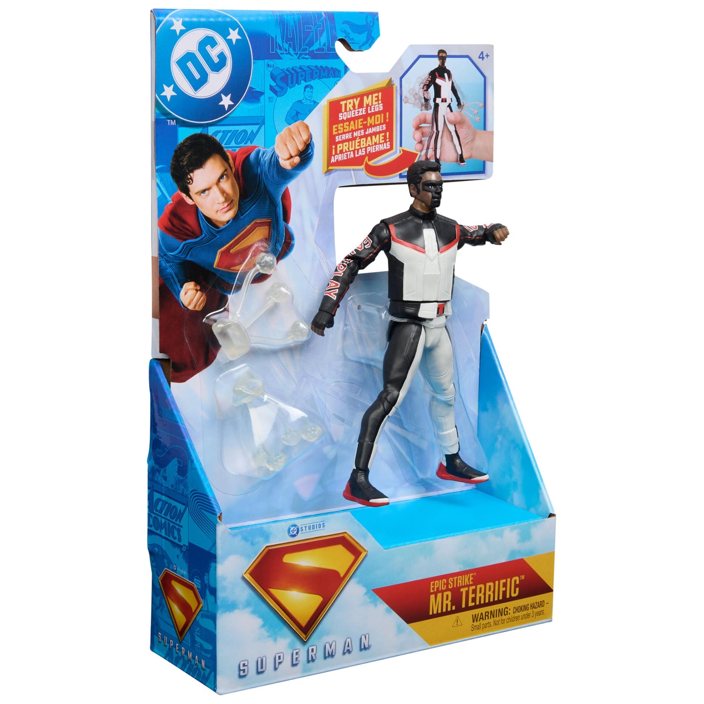DC Comics Superman & Mr. Terrific Epic Strike Action Figure – 6-Inch, Authentic Movie Styling, Includes 2 Accessories | Ages 4+