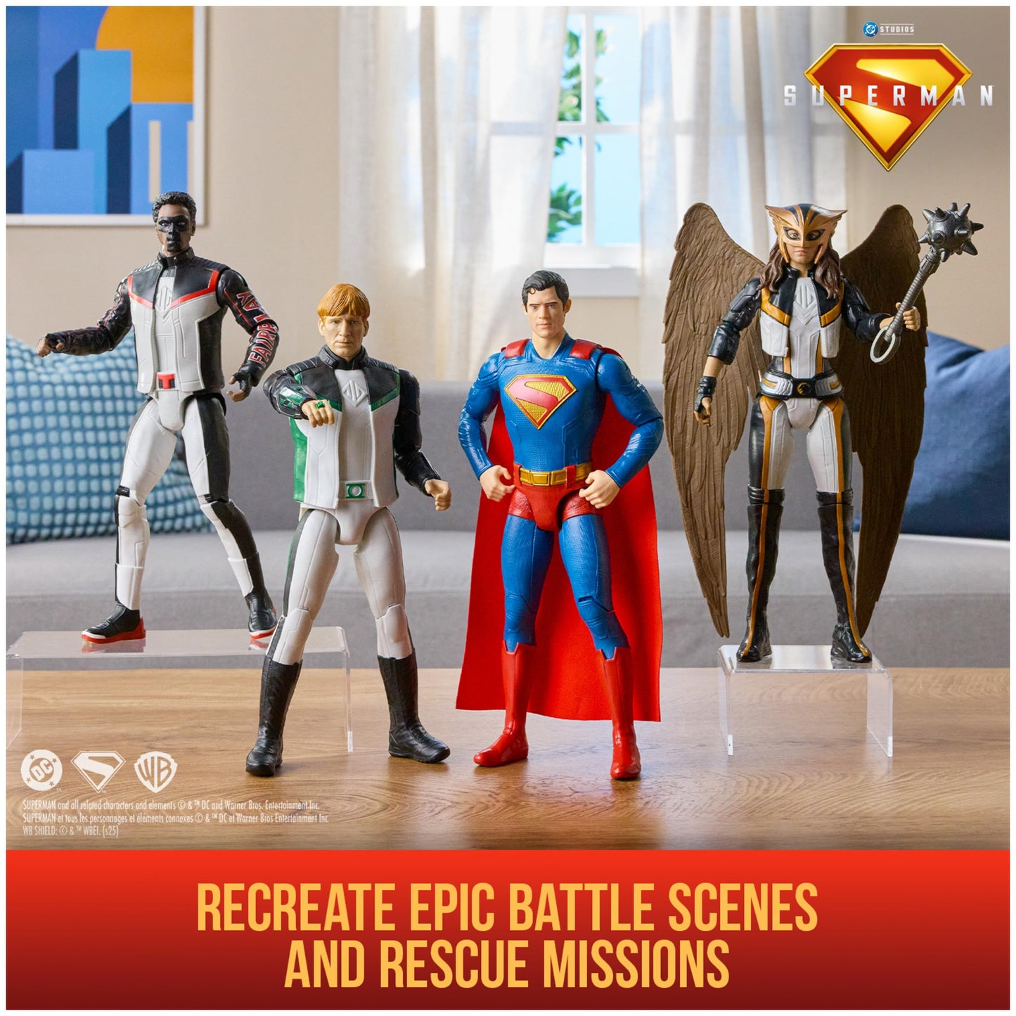 DC Comics 12-Inch 4-Pack Action Figures – Superman, Green Lantern, Hawkgirl & Mr. Terrific