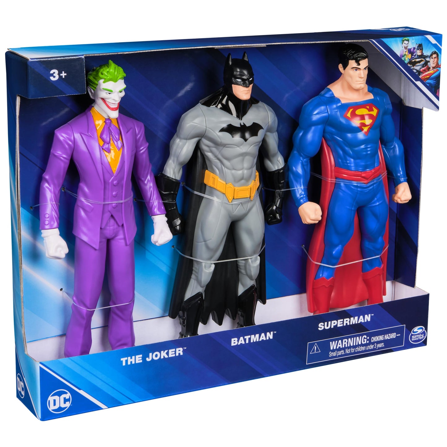 DC Comics The Joker Batman and Superman 3-Pack Action Figures – 9.5-Inch Collectible Set