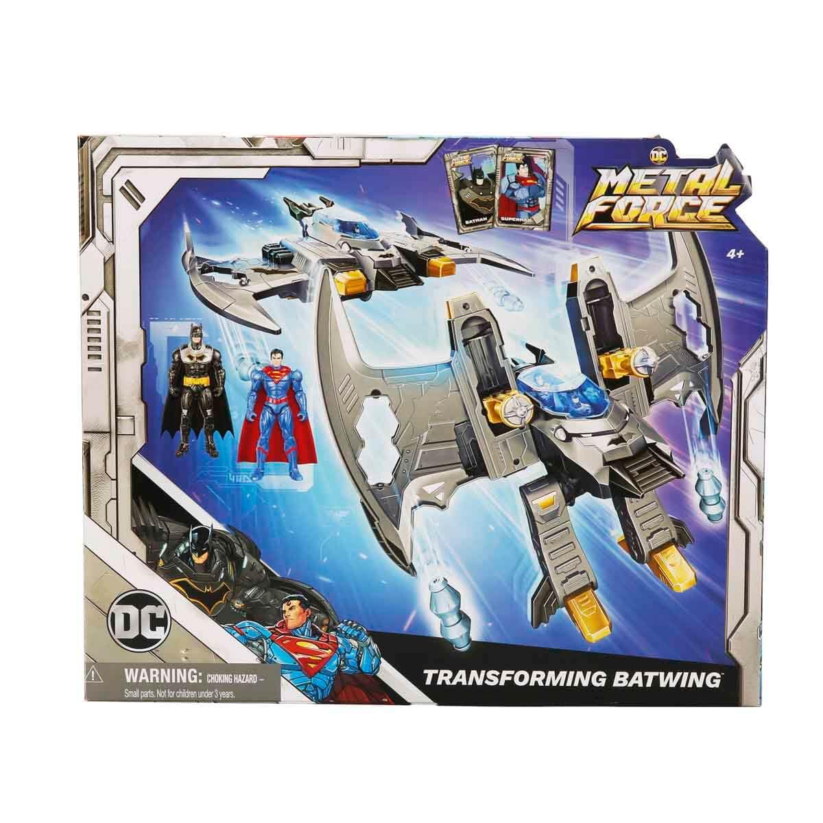 DC Comics Metal Force Transforming Batwing – 2-in-1 Playset with Batman & Superman
