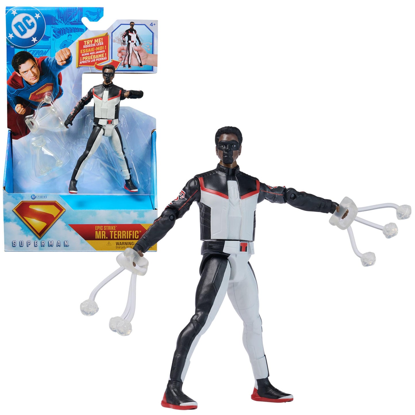 DC Comics Superman & Mr. Terrific Epic Strike Action Figure – 6-Inch, Authentic Movie Styling, Includes 2 Accessories | Ages 4+