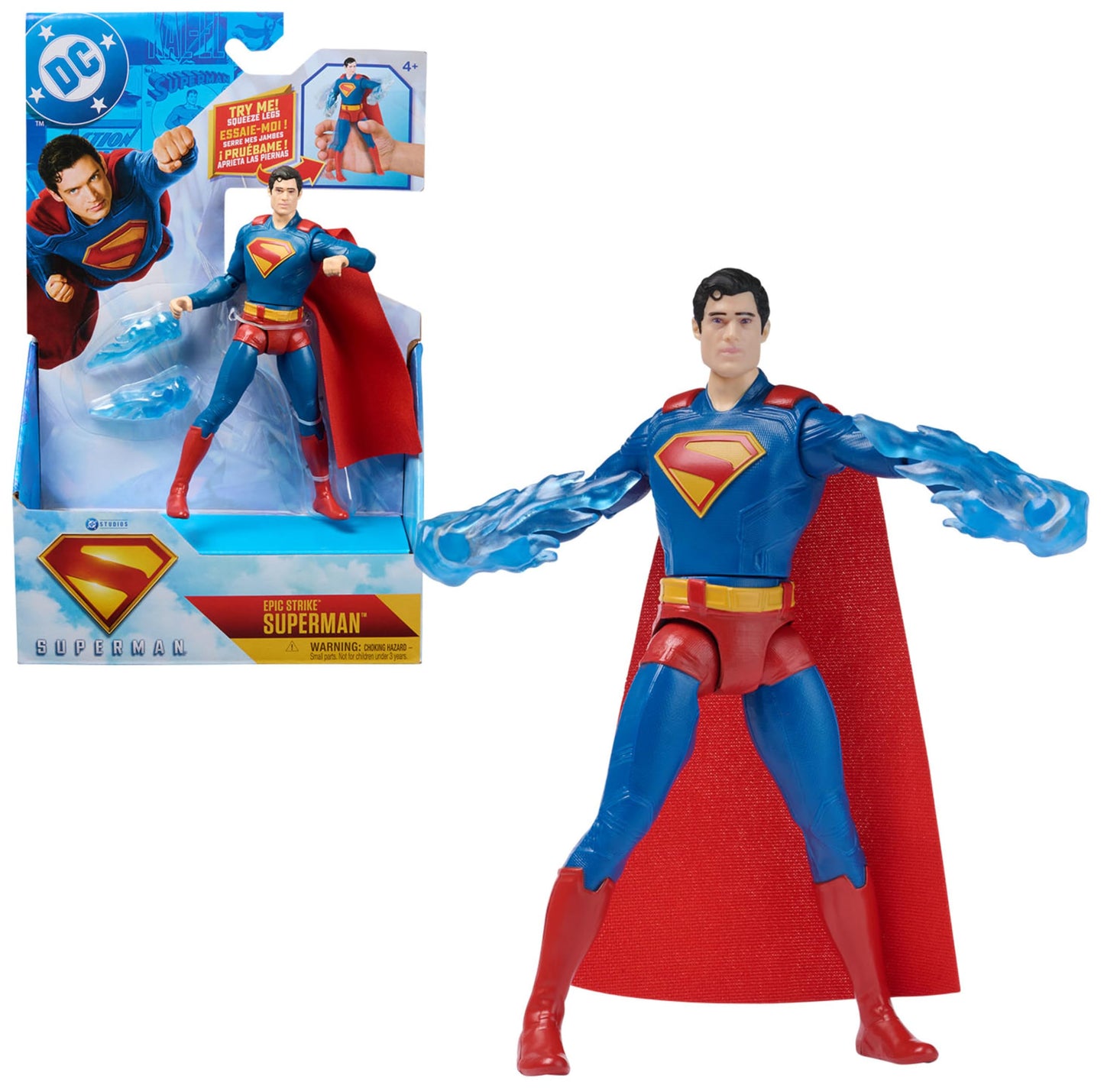 DC Comics Superman Epic Strike Action Figure – 6-Inch, Authentic Movie Styling, Includes 2 Accessories
