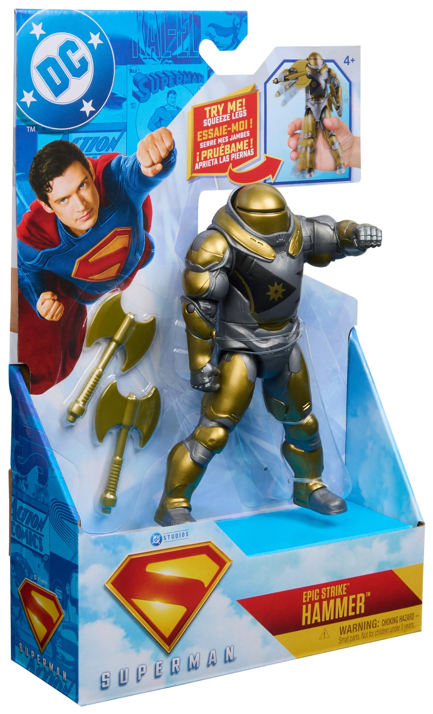 DC Comics Superman Hammer of Boravia Epic Strike Figure – 6-Inch with 2 Accessories