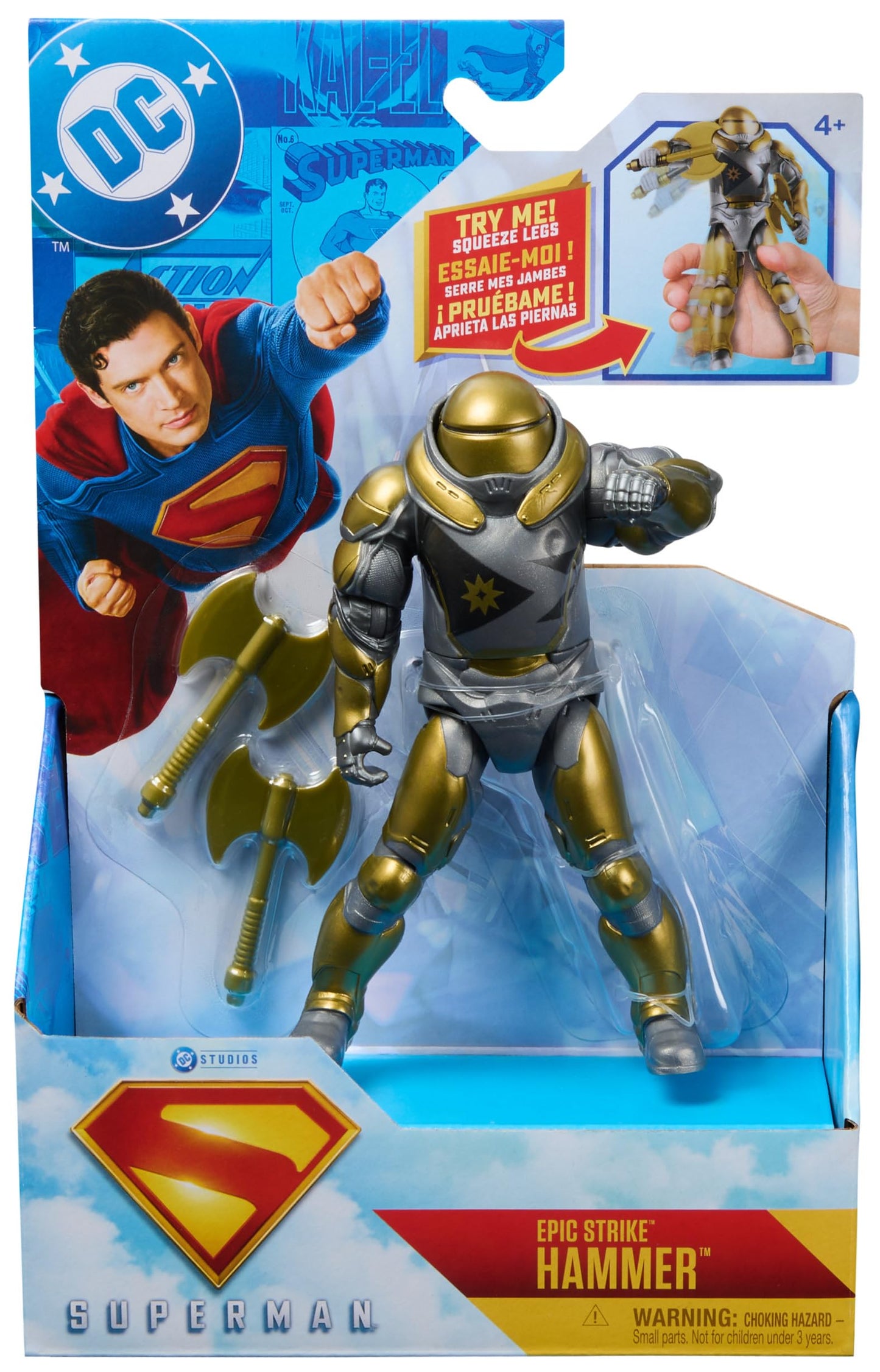 DC Comics Superman Hammer of Boravia Epic Strike Figure – 6-Inch with 2 Accessories