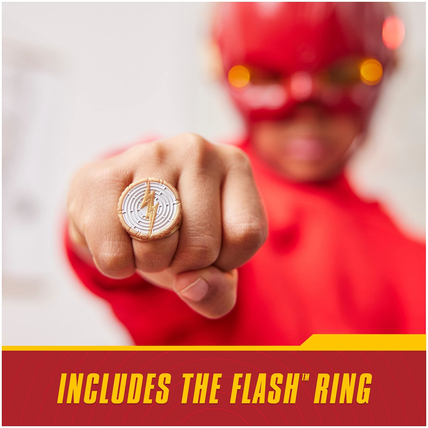 DC Comics The Flash Hero Set — Mask with Visor & Ring, 10+ Sounds & Lights for Kids 4+