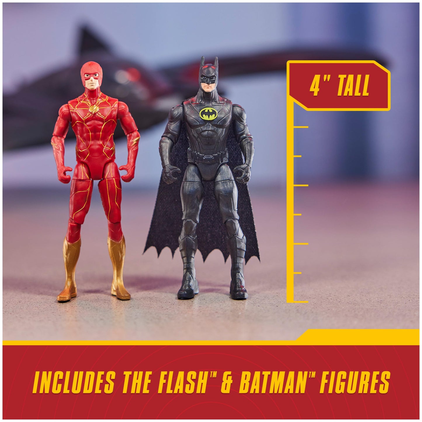 DC Comics The Flash Ultimate Batwing Set – The Flash & Batman 4-Inch Action Figures