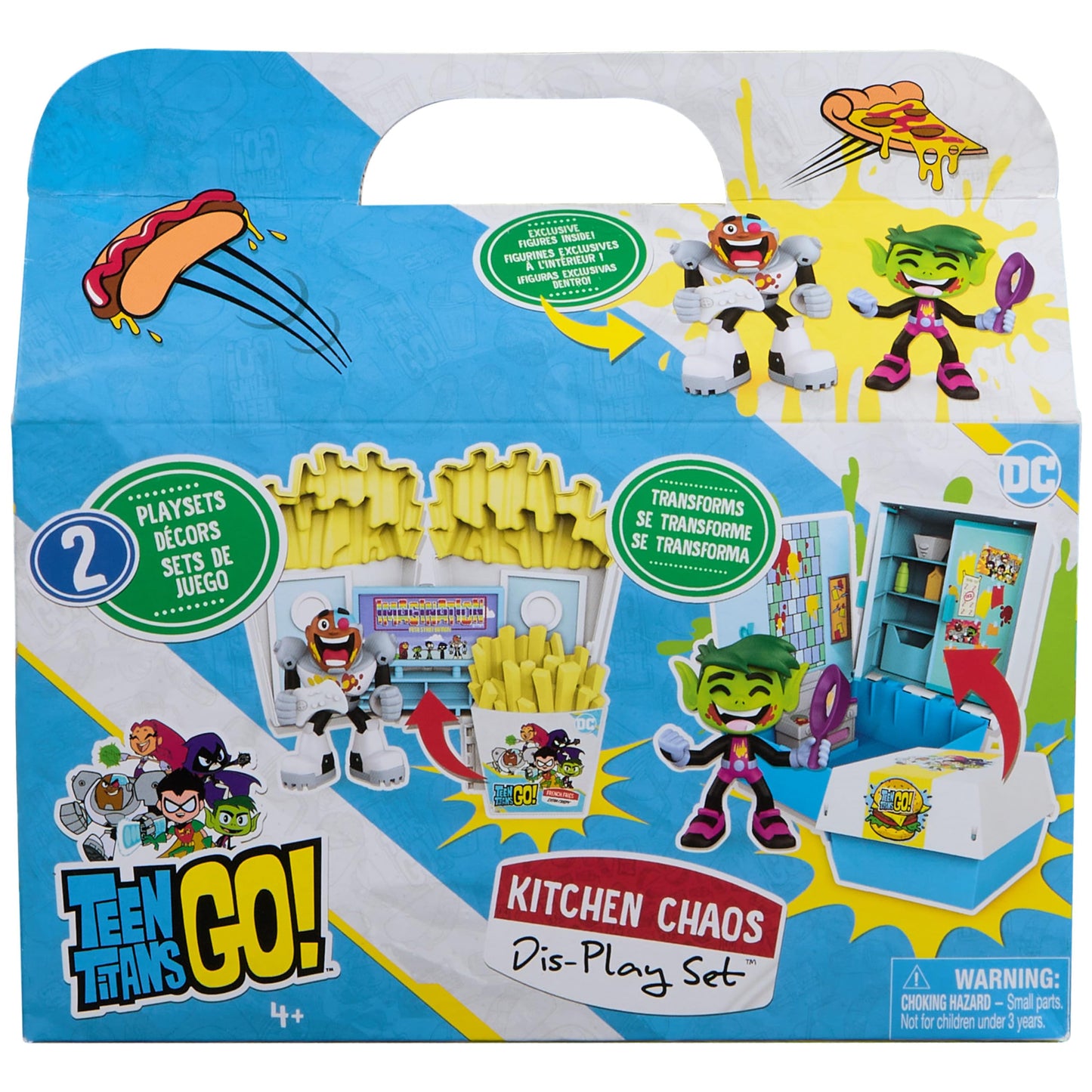 DC Comics Spin Master Teen Titans Go! Kitchen Chaos Dis-Play Set with Beast Boy & Cyborg – 4+ Playset