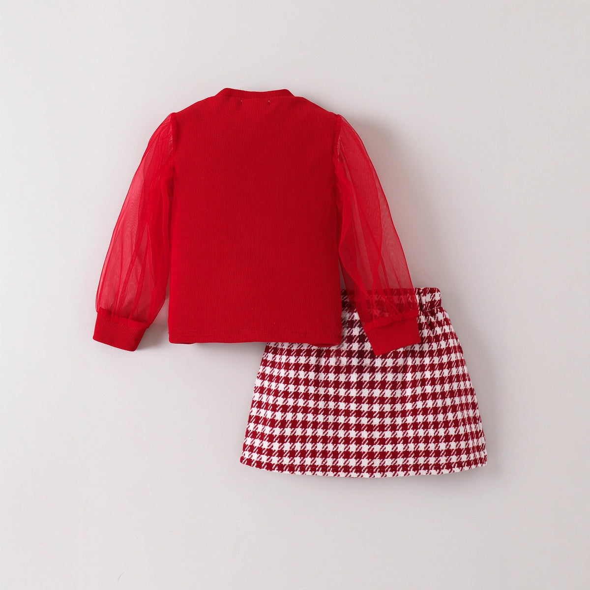Two-piece Bow Children's Clothing With Long Skirt