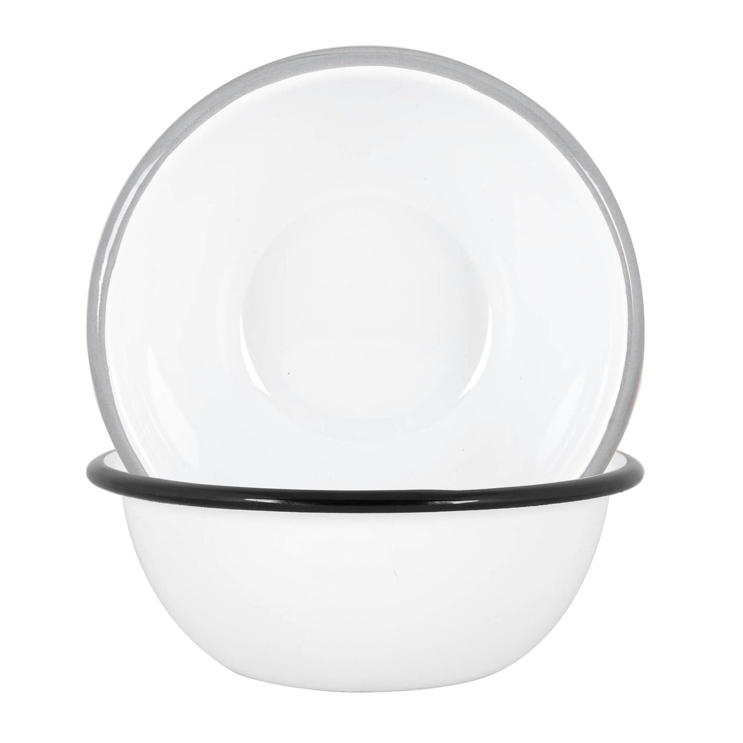 16cm White Enamel Bowls - Pack of Four