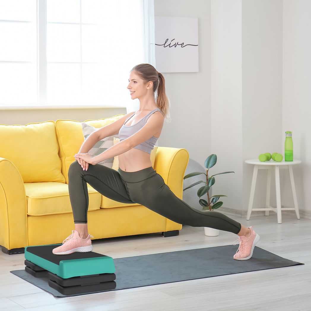 SPORTNOW Aerobic Step, 10.5/15.5/20.5cm Exercise Stepper for Home