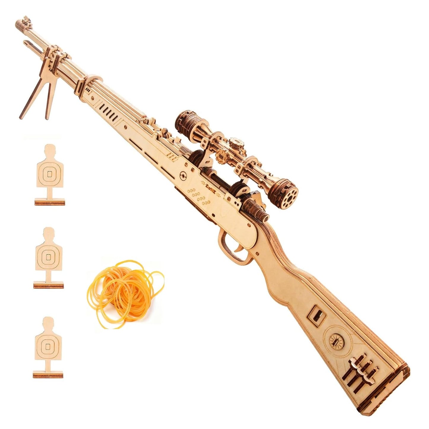 DCLFIRMX 98k 3D Wooden Puzzle Gun Kit – DIY Rubber Band Model for Adults & Teens (Kar98K)