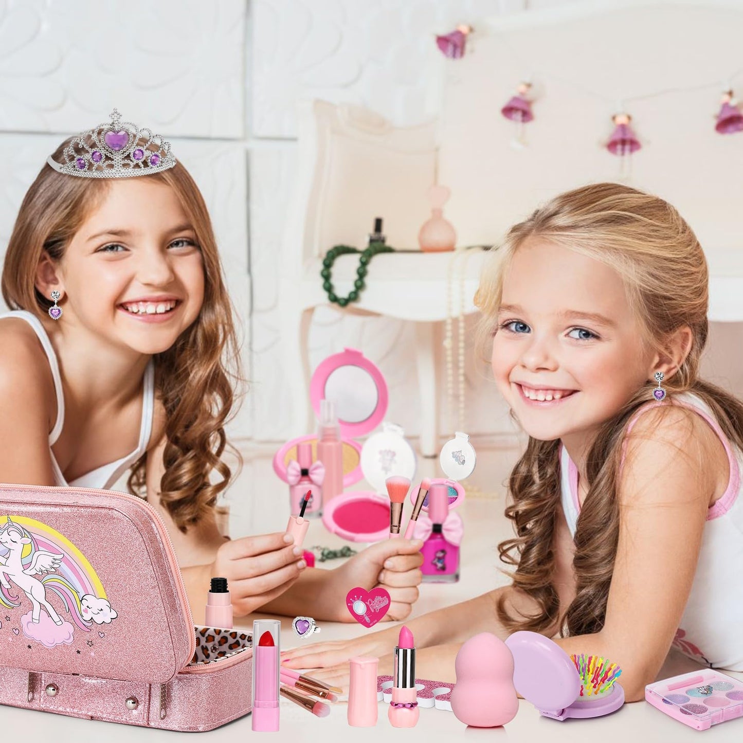 DCMAMA Washable Non-Toxic Kids Makeup Kit for Girls | Real Makeup Set for Ages 3-8