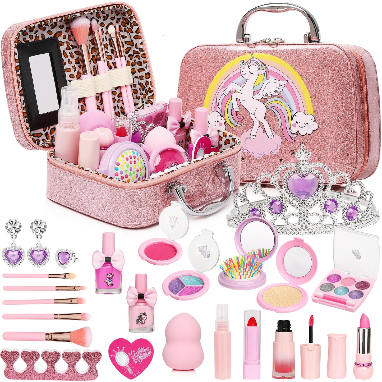 DCMAMA Washable Non-Toxic Kids Makeup Kit for Girls | Real Makeup Set for Ages 3-8