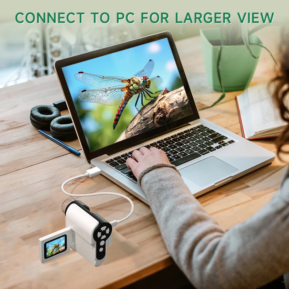 Dcorn 3-in-1 1000X Handheld Kids Microscope with 2in LCD – Portable Educational Microscope
