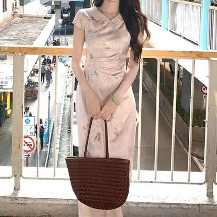 Women's Retro Casual Elegant Jacquard Cheongsam Dress