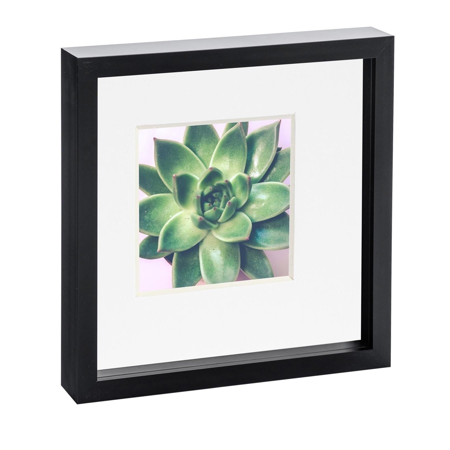 10" x 10" Black 3D Box Photo Frame - with 6" x 6" Mount
