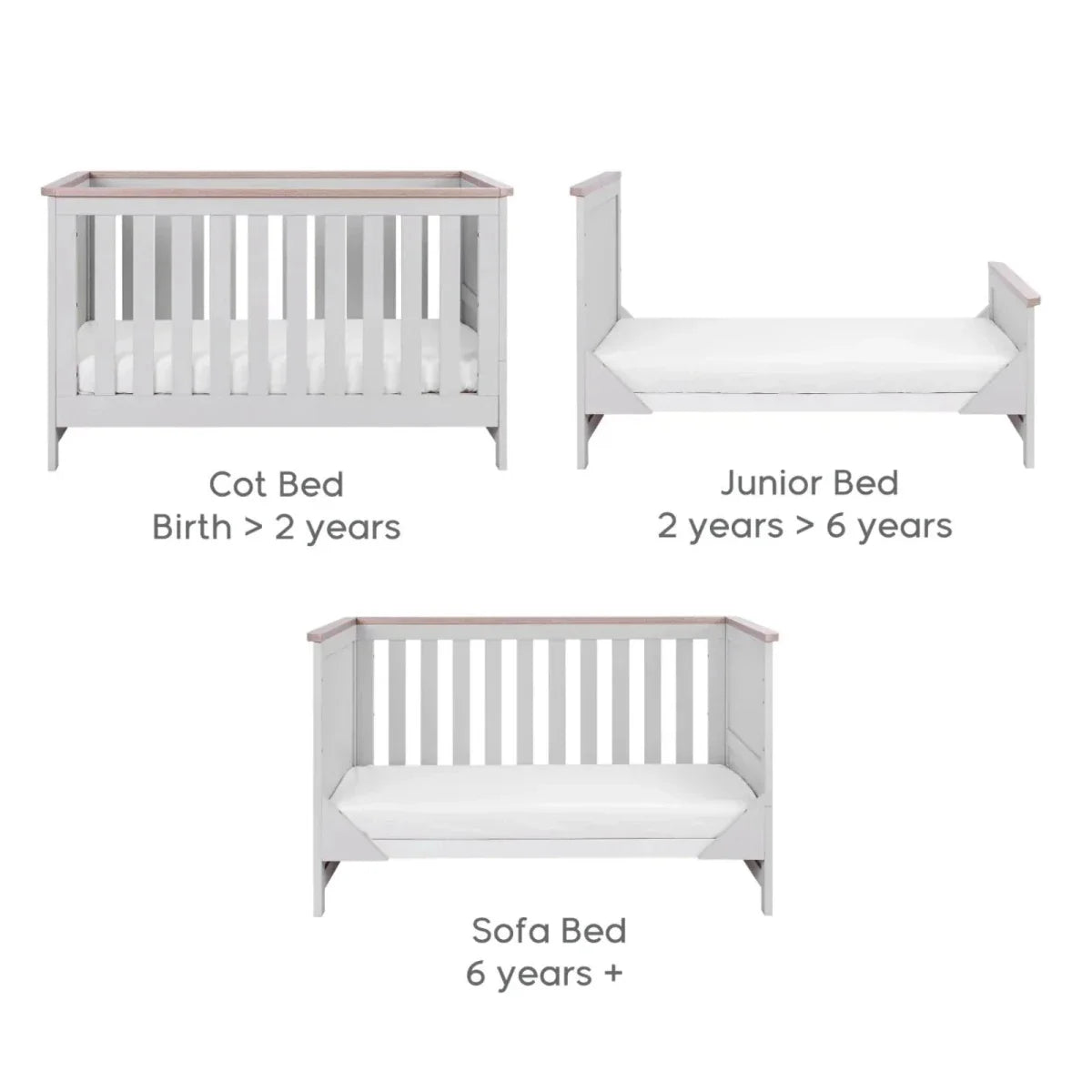 Tutti Bambini Verona 3 pcs Room Set - Dove Grey/Oak