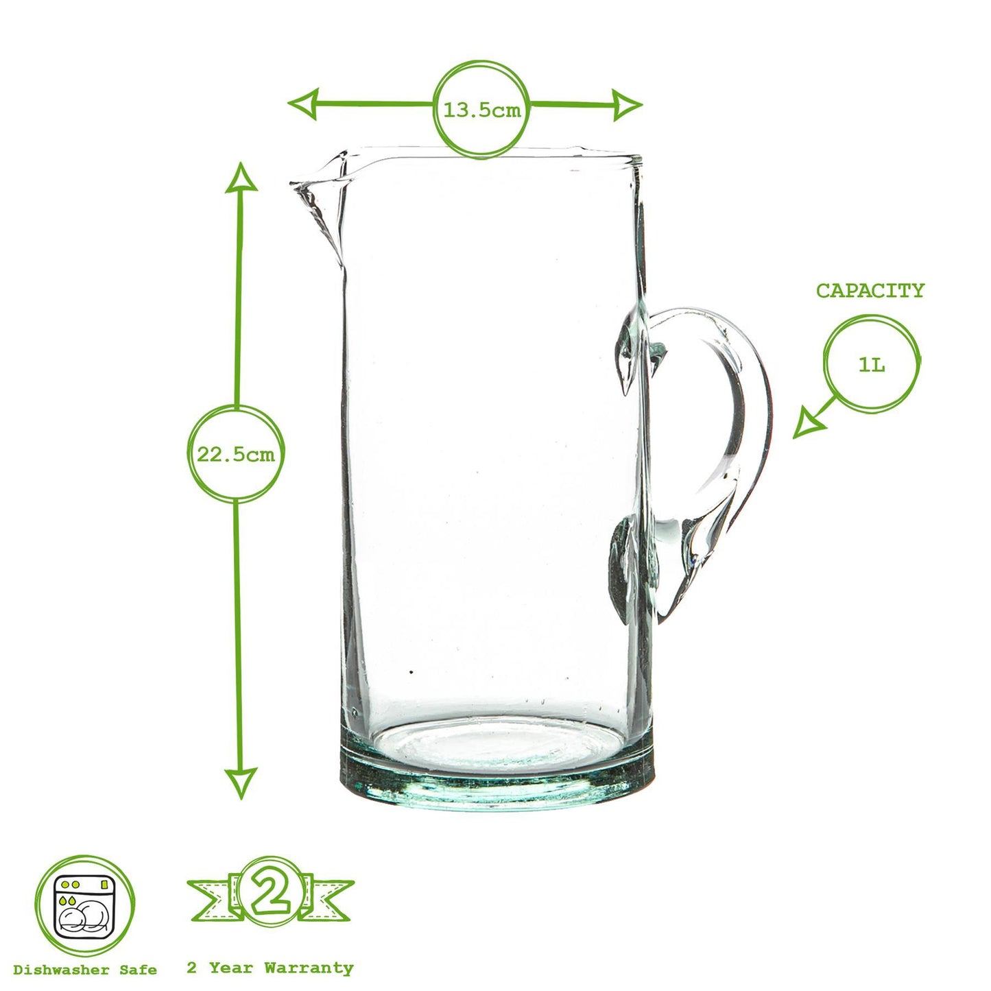 1L Jebel Recycled Glass Jug