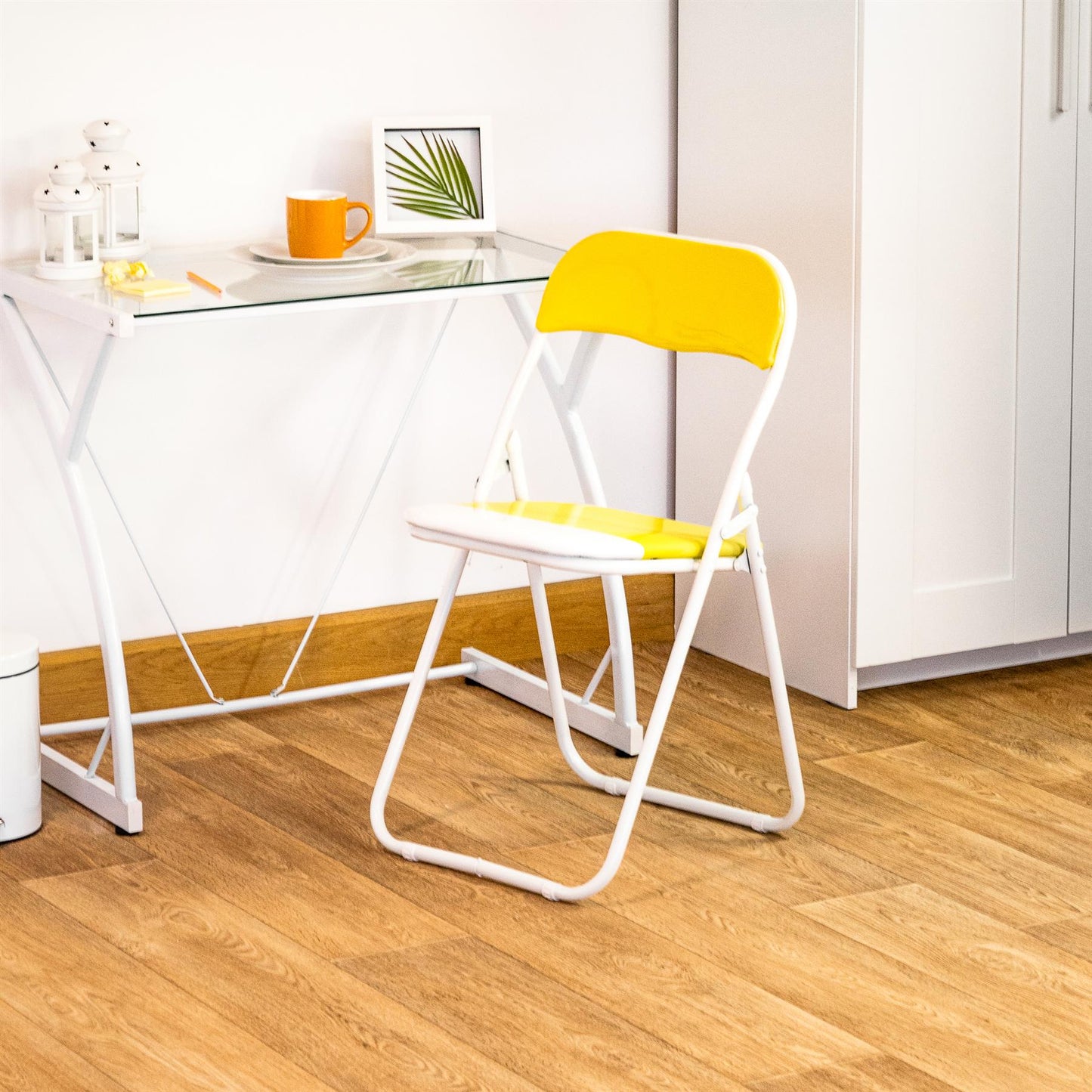 Yellow Wave Padded Folding Chair - Pack of Six