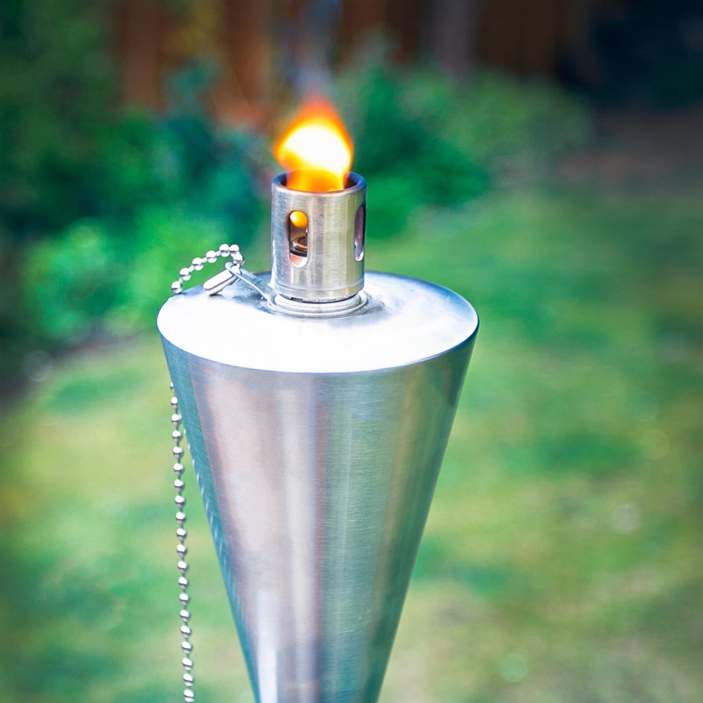 1.46m Metal Cone Garden Fire Torches - Pack of 2