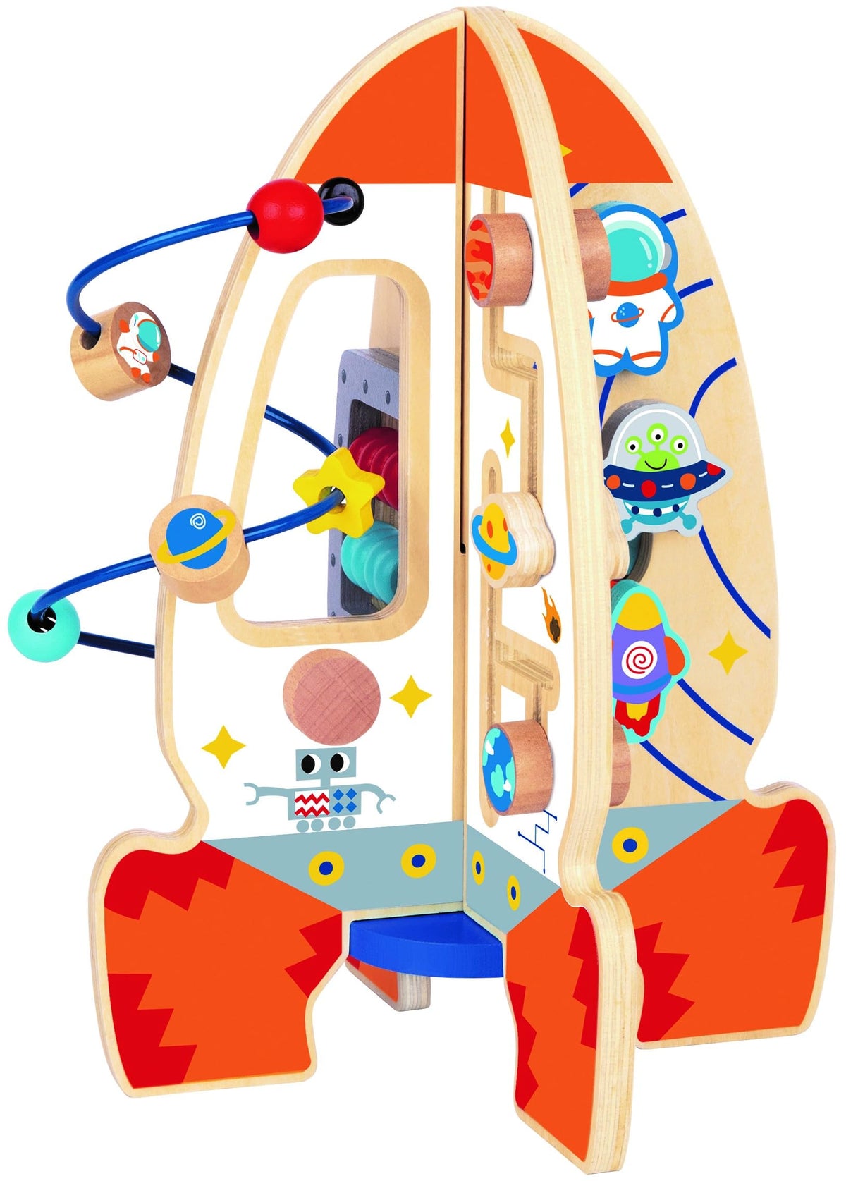 D DAKIN Rocket Toddler Activity Center – Wooden Sensory & Educational Cube