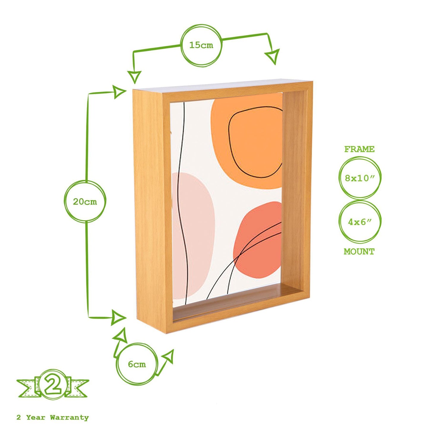 8" x 10" 3D Deep Box Photo Frame with 4" x 6" Mount