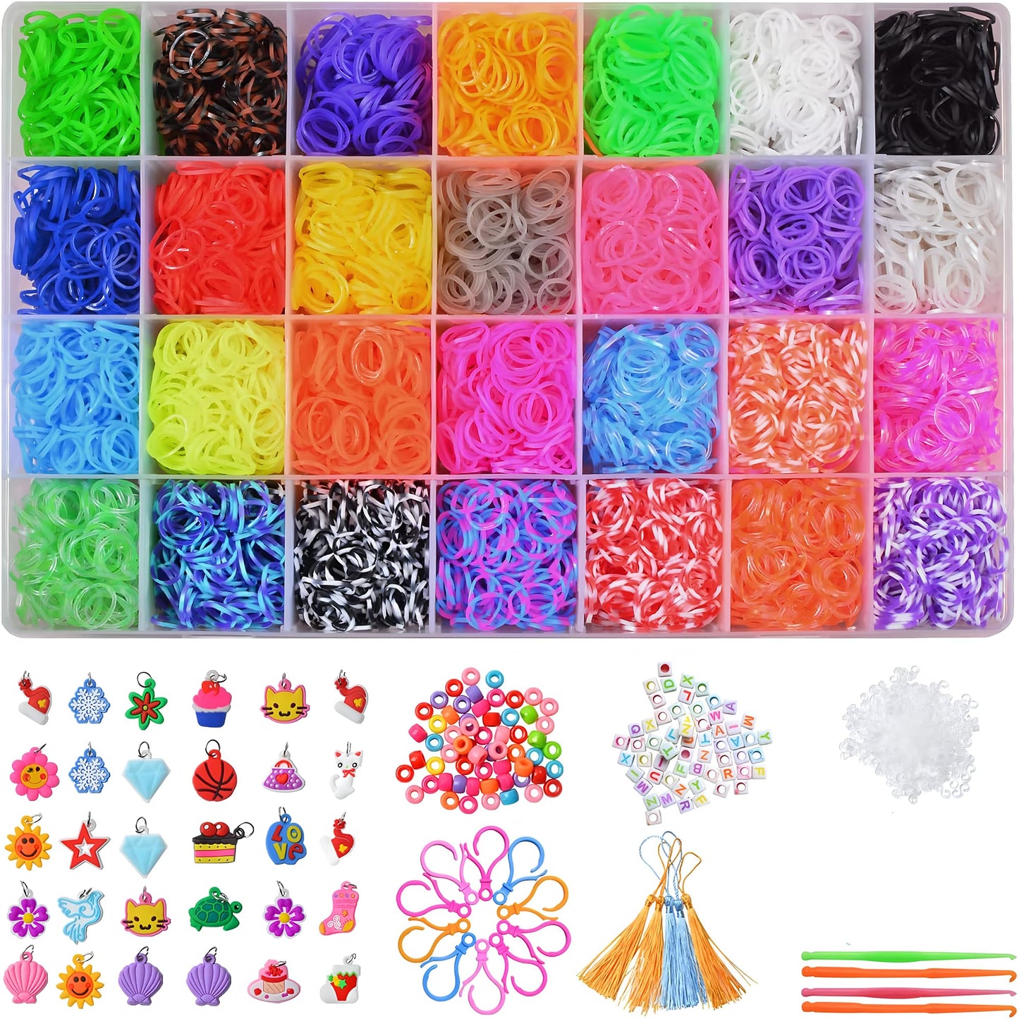 DDCOWP 11000+ Rubber Band Bracelet Kit – DIY Loom Bracelet Set with 28 Colors