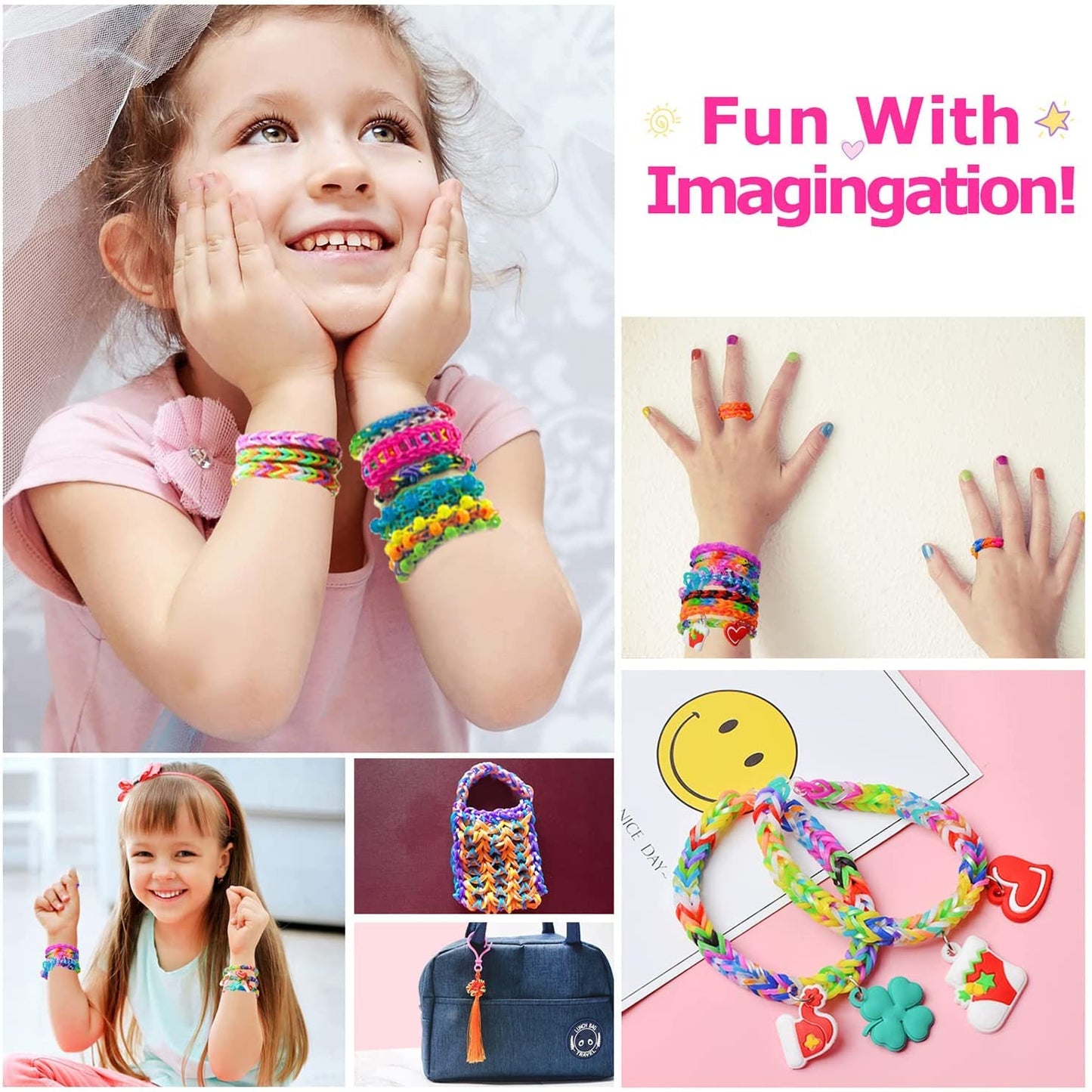 DDCOWP 11000+ Rubber Band Bracelet Kit – DIY Loom Bracelet Set with 28 Colors