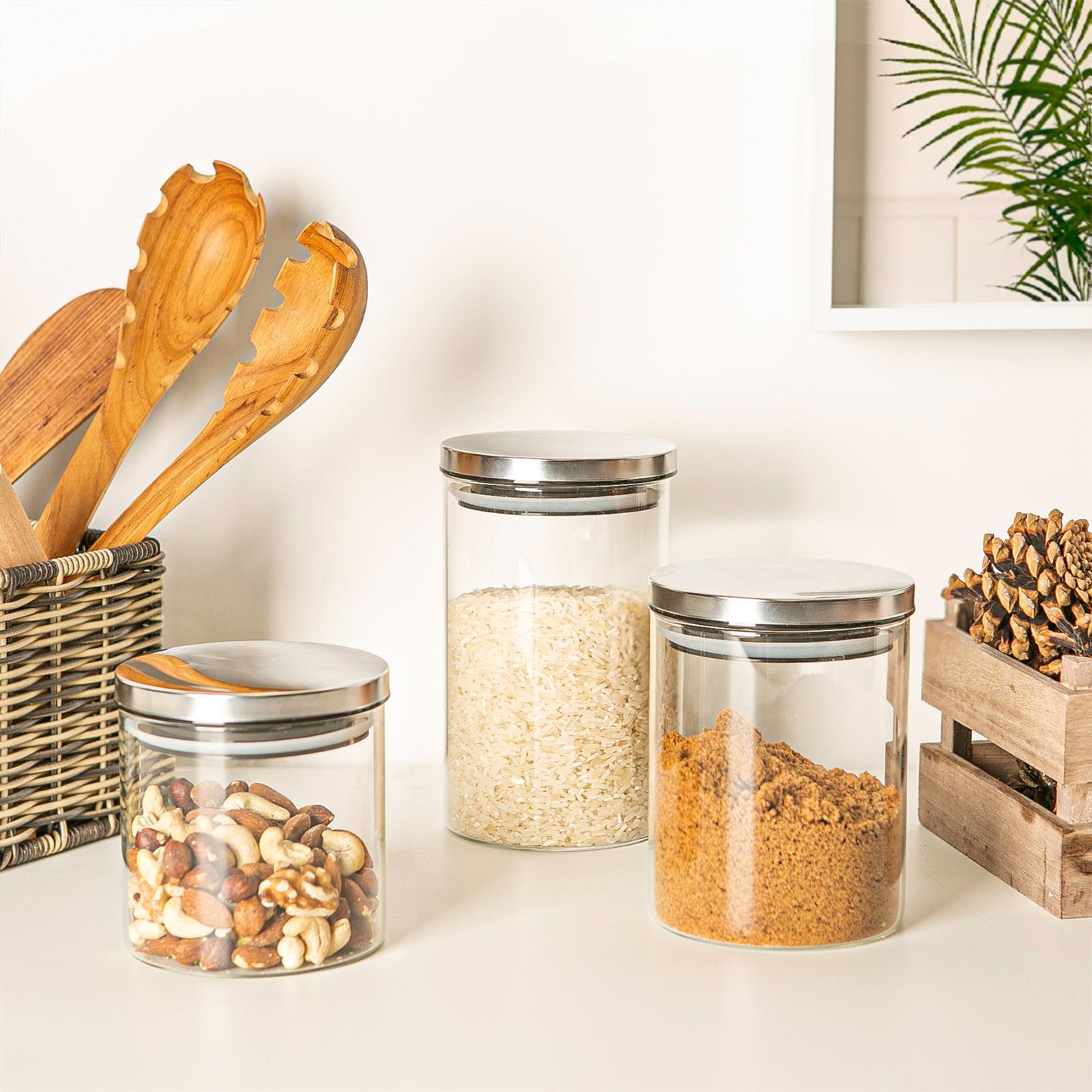 550ml Scandi Storage Jar with Metallic Lid