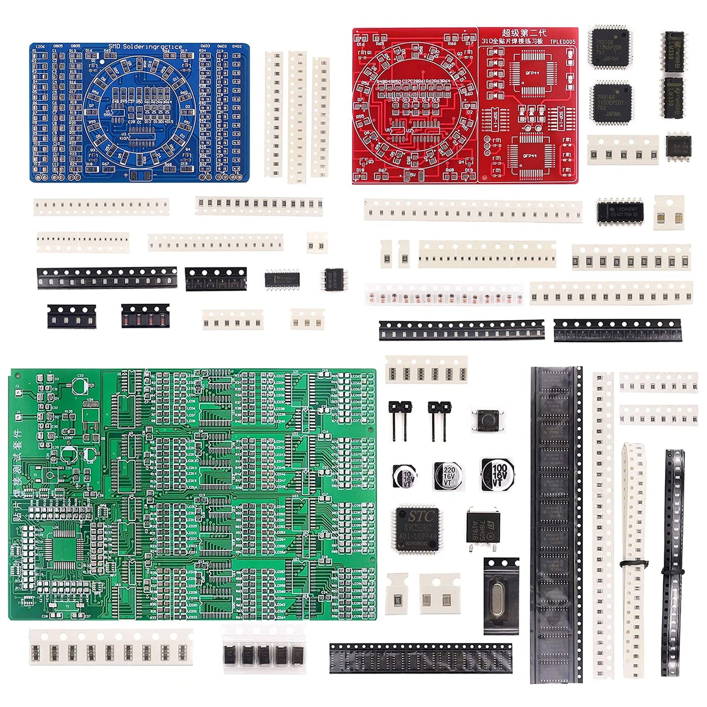 D DZRCOXI Soldering Practice Kit – 3-Sets SMD SMT Training Boards